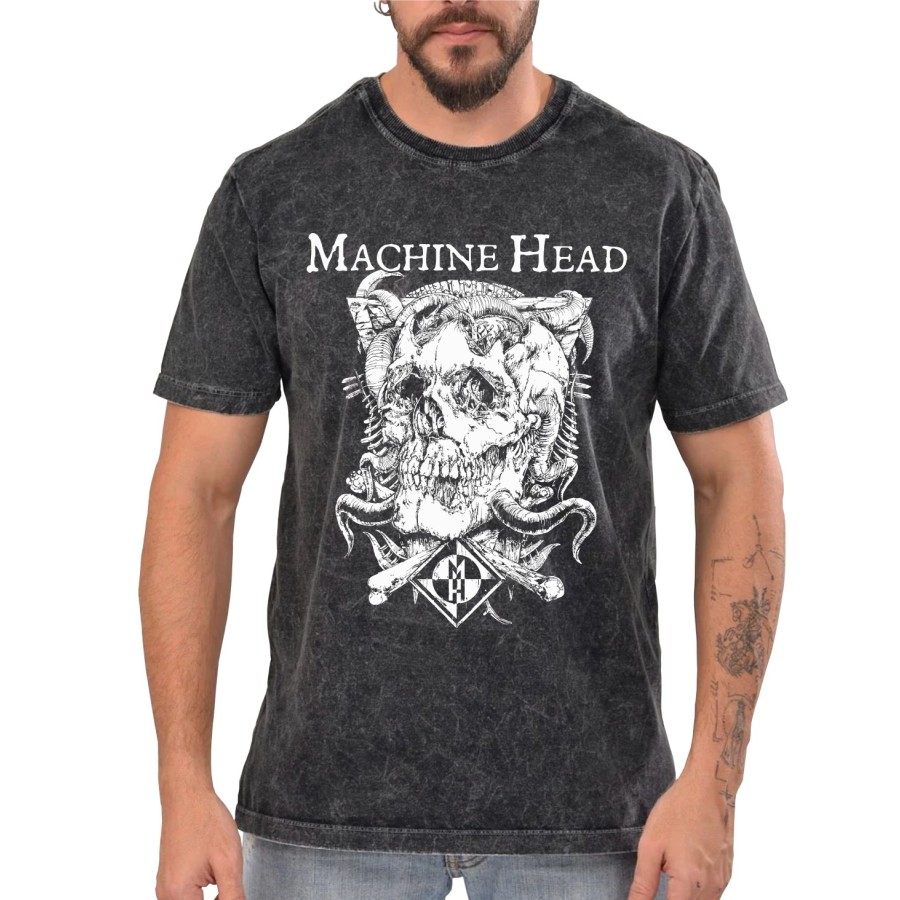 Rockwear Brasil - Camiseta Marmore Machine Head Rockwear Preta