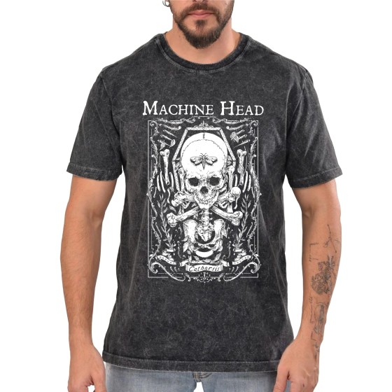 Rockwear Brasil - Camiseta Marmore Machine Head 2 Rockwear Preta