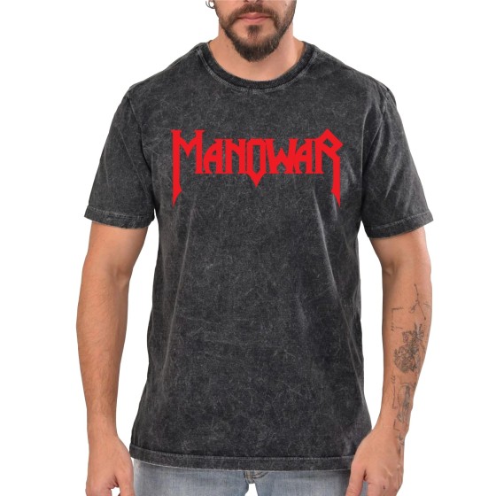 Rockwear Brasil - Camiseta Marmore Manowar Rockwear Preta