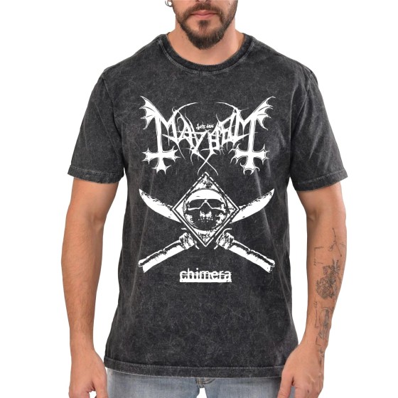 Rockwear Brasil - Camiseta Marmore Mayhem Rockwear Preta