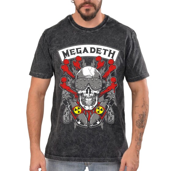 Rockwear Brasil - Camiseta Marmore Megadeth Rockwear Preta