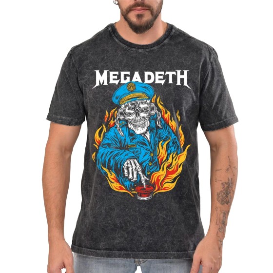 Rockwear Brasil - Camiseta Marmore Megadeth 2 Rockwear Preta