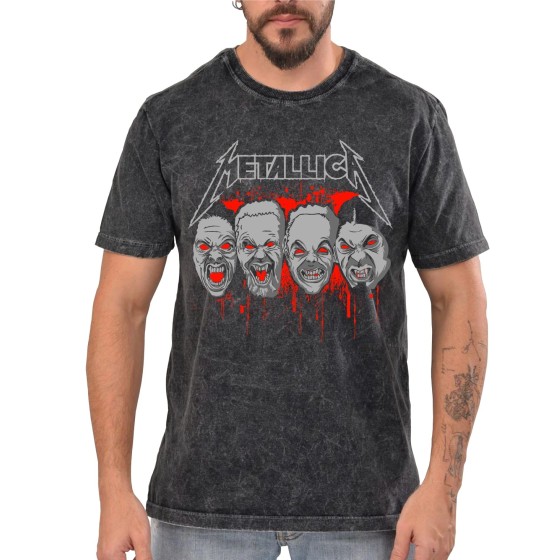 Rockwear Brasil - Camiseta Marmore Metallica Rockwear Preta