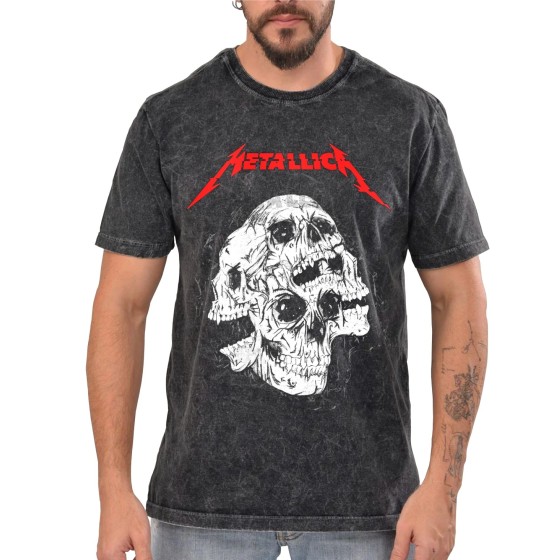 Rockwear Brasil - Camiseta Marmore Metallica 4 Rockwear Preta