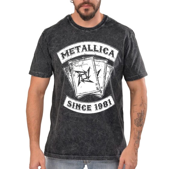 Rockwear Brasil - Camiseta Marmore Metallica 5 Rockwear Preta