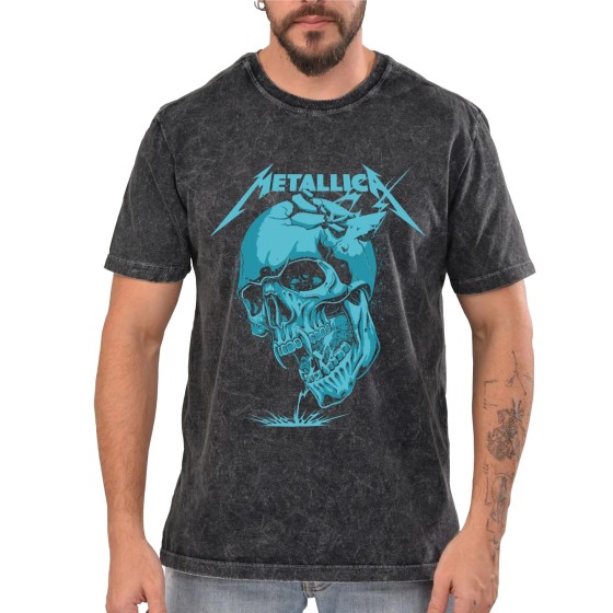 Rockwear Brasil - Camiseta Marmore Metallica 6 Rockwear Preta