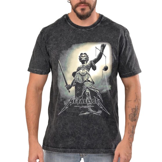 Rockwear Brasil - Camiseta Marmore Metallica 7 Rockwear Preta