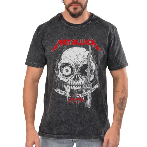Rockwear Brasil - Camiseta Marmore Metallica 8 Rockwear Preta