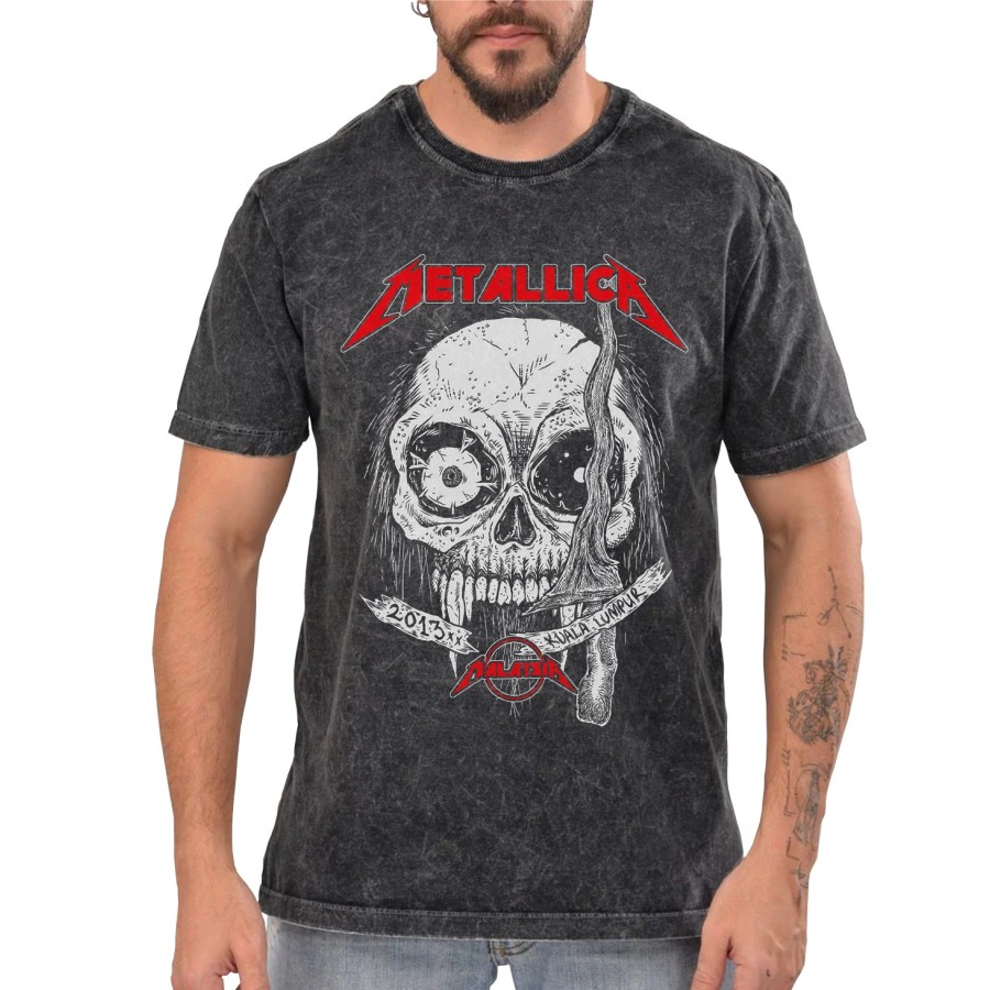 Rockwear Brasil - Camiseta Marmore Metallica 8 Rockwear Preta