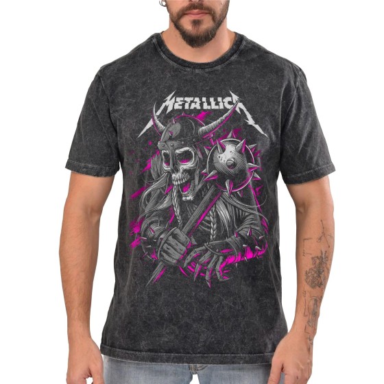 Rockwear Brasil - Camiseta Marmore Metallica 10 Rockwear Preta