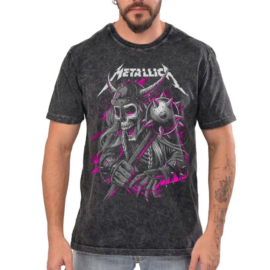 Rockwear Brasil - Camiseta Marmore Metallica 10 Rockwear Preta