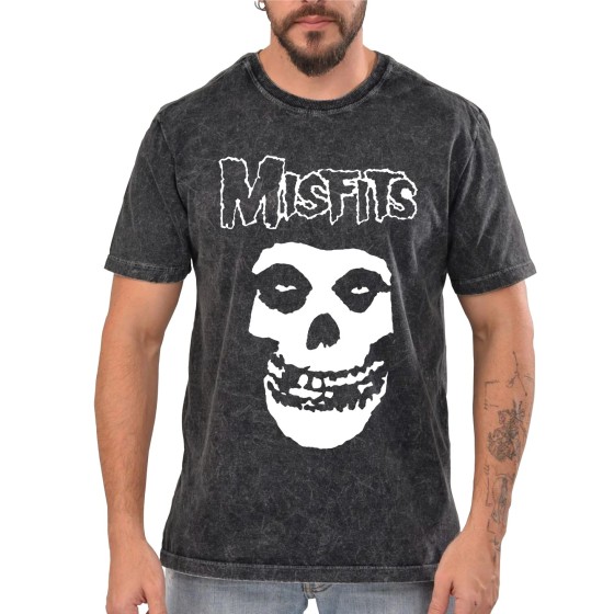 Rockwear Brasil - Camiseta Marmore Misfits Rockwear Preta