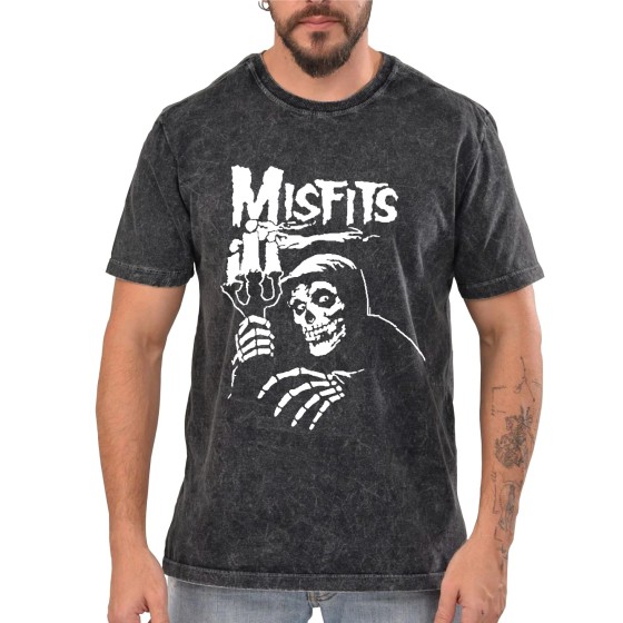 Rockwear Brasil - Camiseta Marmore Misfits 2 Rockwear Preta
