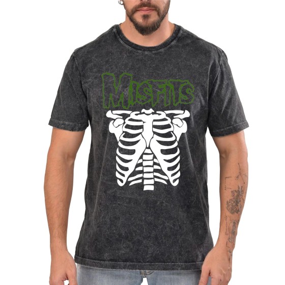 Rockwear Brasil - Camiseta Marmore Misfits 3 Rockwear Preta