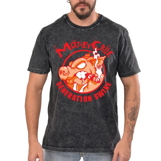 Rockwear Brasil - Camiseta Marmore Motley Crue Rockwear Preta