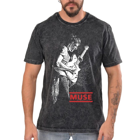 Rockwear Brasil - Camiseta Marmore Muse Rockwear Preta