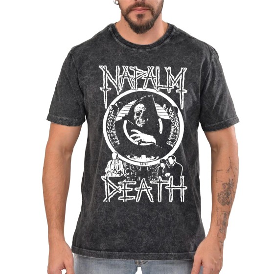 Rockwear Brasil - Camiseta Marmore Napalm Death Rockwear Preta