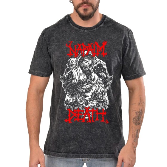Rockwear Brasil - Camiseta Marmore Napalm Death 2 Rockwear Preta