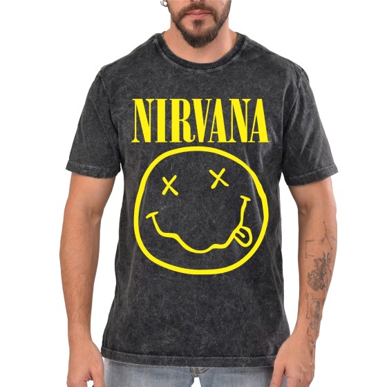 Rockwear Brasil - Camiseta Marmore Nirvana Rockwear Preta