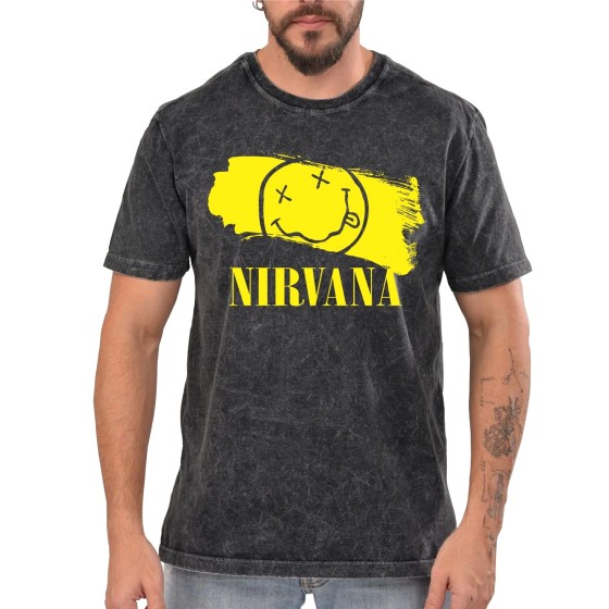 Rockwear Brasil - Camiseta Marmore Nirvana 4 Rockwear Preta