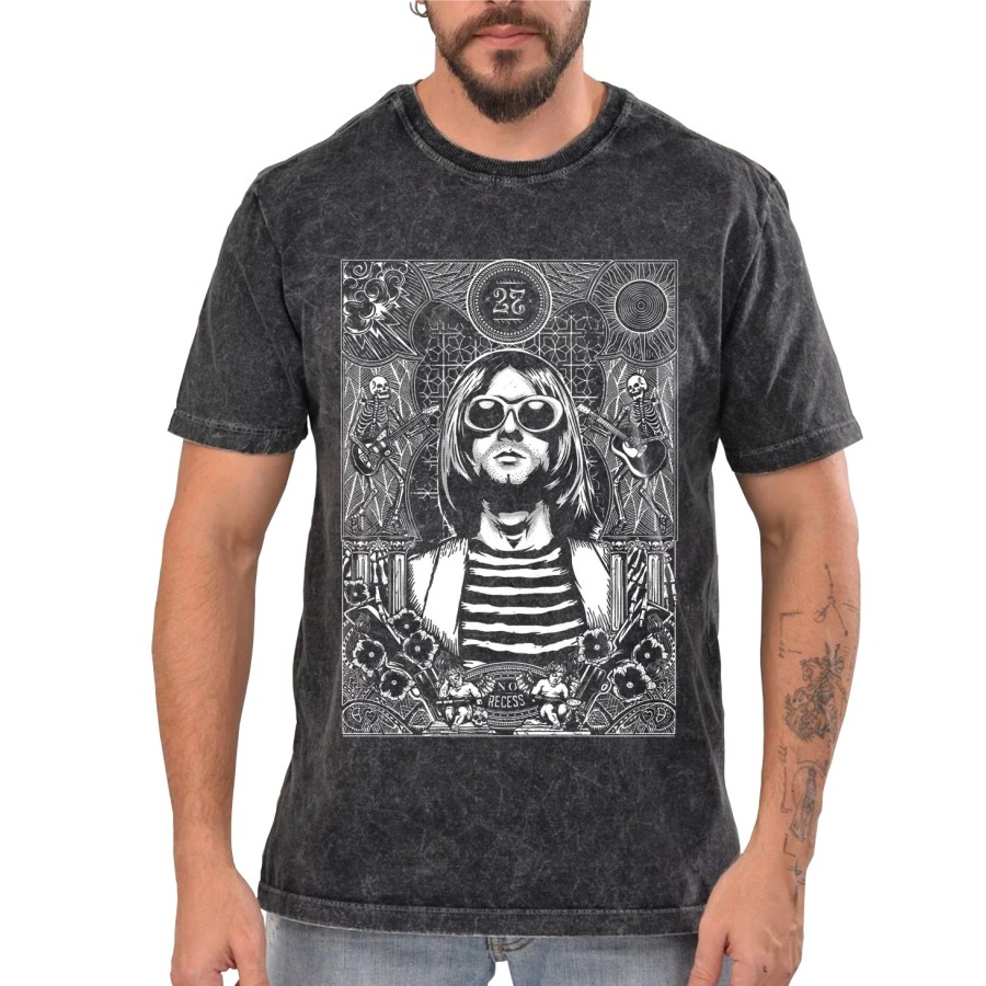 Rockwear Brasil - Camiseta Marmore Nirvana 5 Rockwear Preta