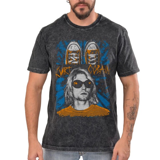 Rockwear Brasil - Camiseta Marmore Nirvana 8 Rockwear Preta