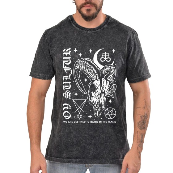 Rockwear Brasil - Camiseta Marmore Ov Sulfur Rockwear Preta
