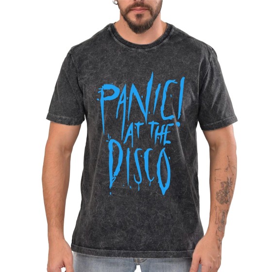 Rockwear Brasil - Camiseta Marmore Panic At The Disco Rockwear Preta