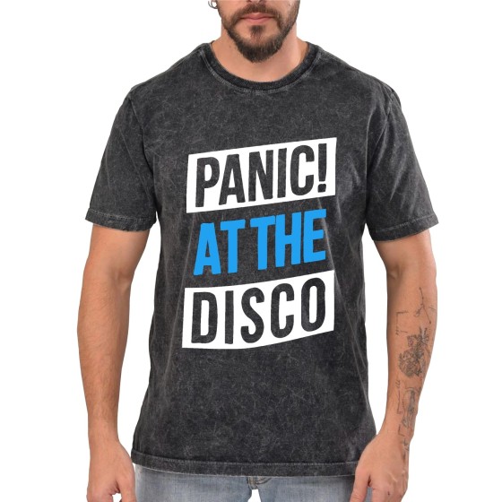 Rockwear Brasil - Camiseta Marmore Panic At The Disco 2 Rockwear Preta
