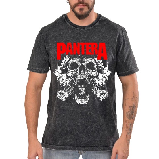 Rockwear Brasil - Camiseta Marmore Pantera 4 Rockwear Preta