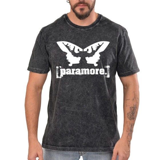 Rockwear Brasil - Camiseta Marmore Paramore Rockwear Preta