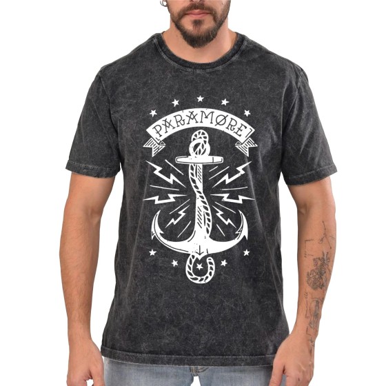 Rockwear Brasil - Camiseta Marmore Paramore 2 Rockwear Preta