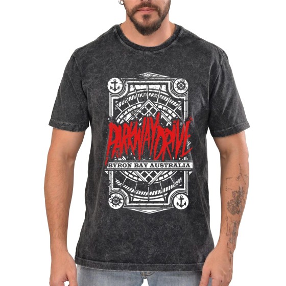 Rockwear Brasil - Camiseta Marmore Parkway Drive 2 Rockwear Preta