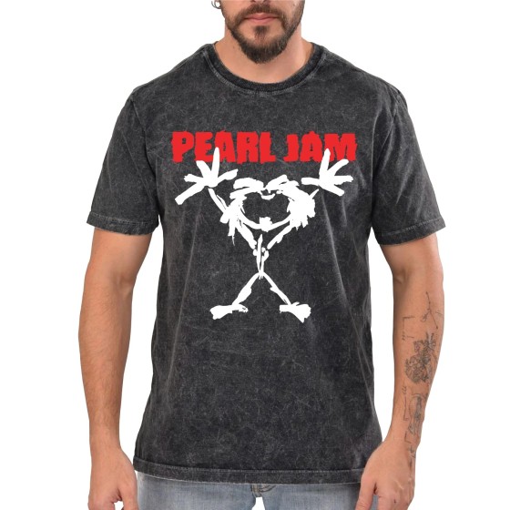 Rockwear Brasil - Camiseta Marmore Pearl Jam Rockwear Preta