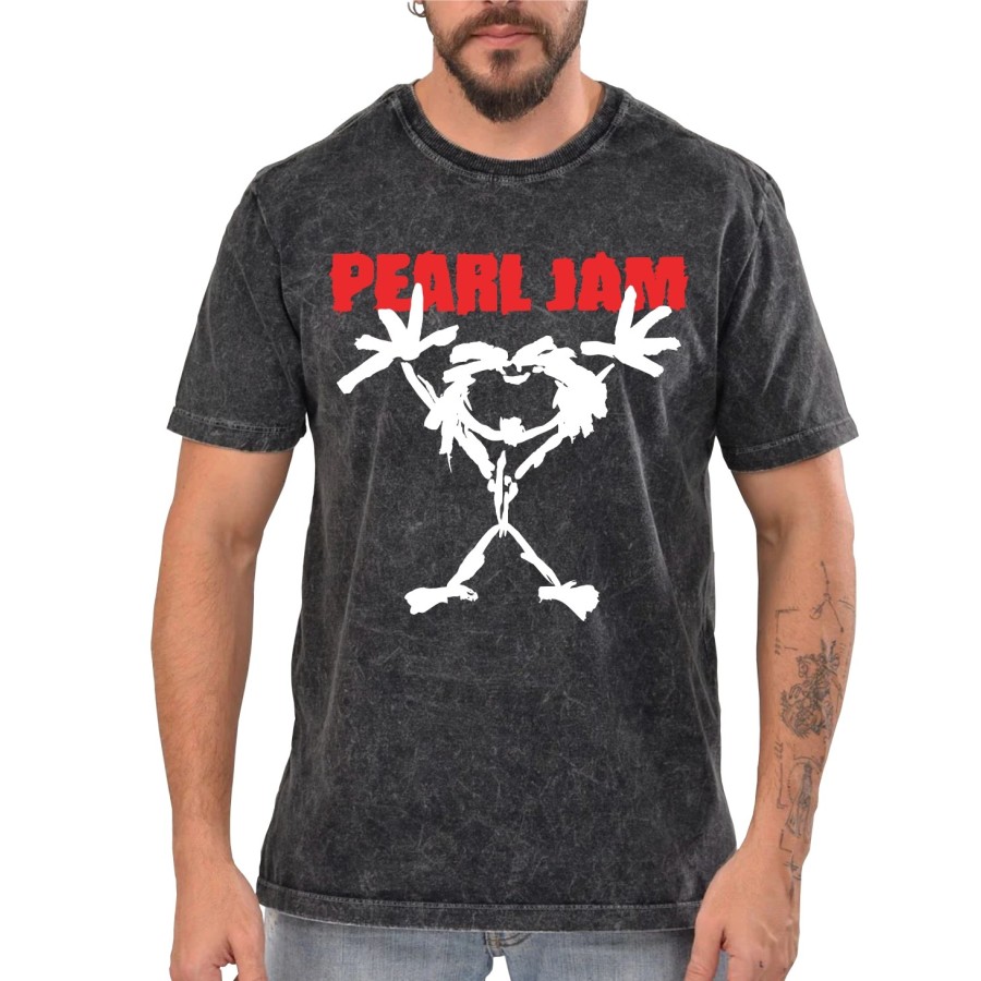 Rockwear Brasil - Camiseta Marmore Pearl Jam Rockwear Preta