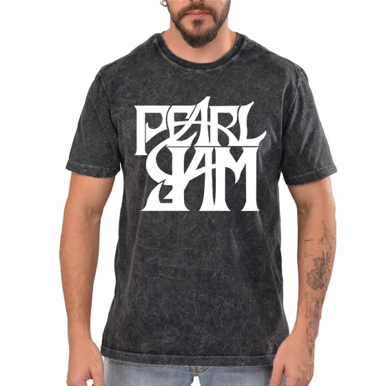 Rockwear Brasil - Camiseta Marmore Pearl Jam 2 Rockwear Preta