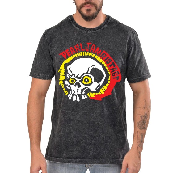 Rockwear Brasil - Camiseta Marmore Pearl Jam 3 Rockwear Preta