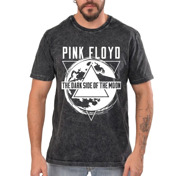 Rockwear Brasil - Camiseta Marmore Pink Floyd Rockwear Preta
