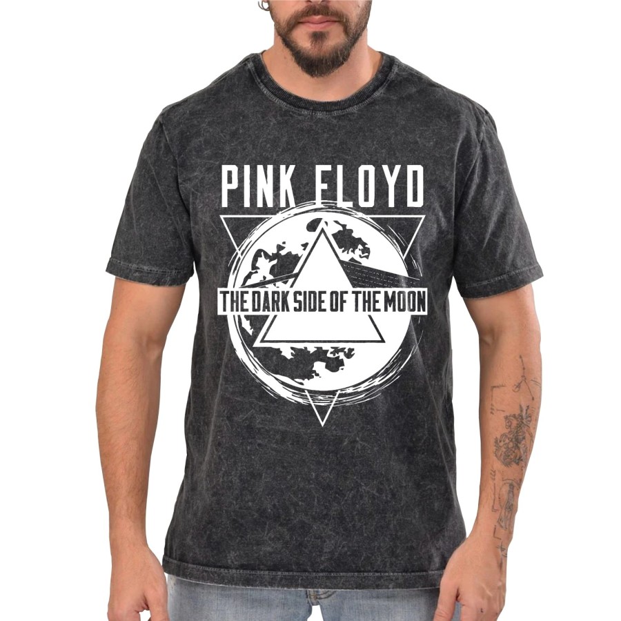 Rockwear Brasil - Camiseta Marmore Pink Floyd Rockwear Preta Rockwear Brasil - Camiseta Marmore Pink Floyd Rockwear Preta