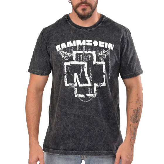 Rockwear Brasil - Camiseta Marmore Rammstein Rockwear Preta