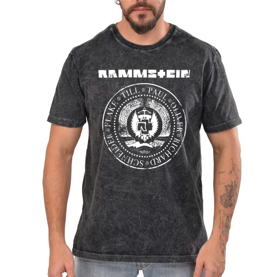 Rockwear Brasil - Camiseta Marmore Rammstein 2 Rockwear Preta