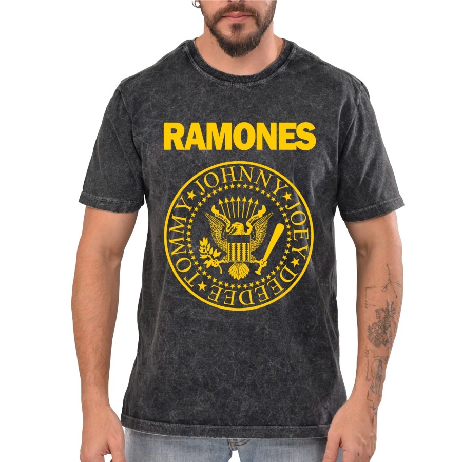 Rockwear Brasil - Camiseta Marmore Ramones Rockwear Preta Rockwear Brasil - Camiseta Marmore Ramones Rockwear Preta