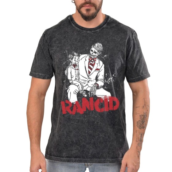 Rockwear Brasil - Camiseta Marmore Rancid 3 Rockwear Preta