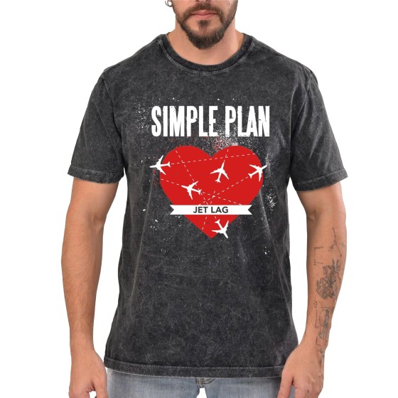 Rockwear Brasil - Camiseta Marmore Simple Plan Rockwear Preta