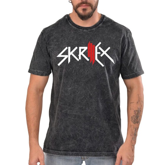 Rockwear Brasil - Camiseta Marmore Skrillex Rockwear Preta