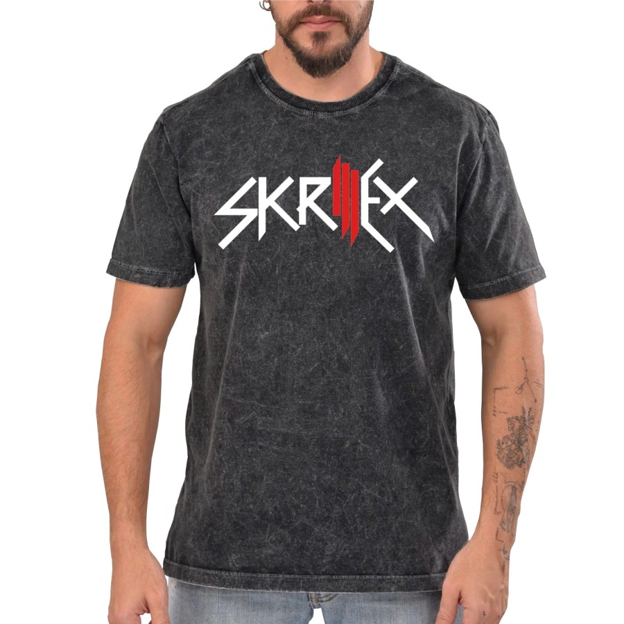 Rockwear Brasil - Camiseta Marmore Skrillex Rockwear Preta