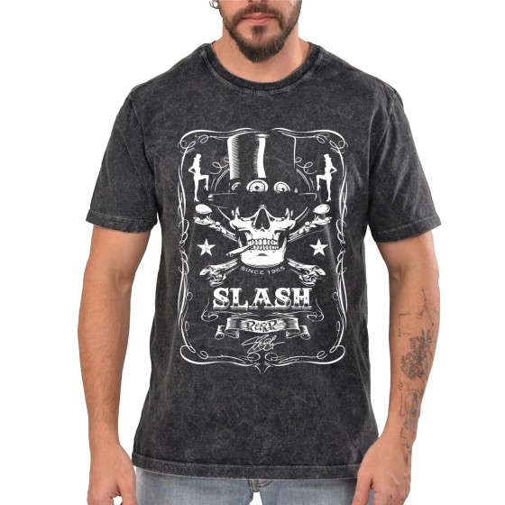 Rockwear Brasil - Camiseta Marmore Slash Rockwear Preta