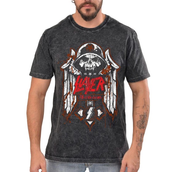 Rockwear Brasil - Camiseta Marmore Slayer Rockwear Preta