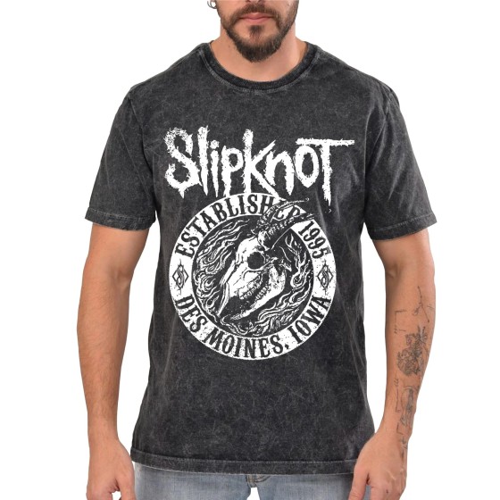 Rockwear Brasil - Camiseta Marmore Slipknot Rockwear Preta