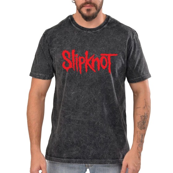 Rockwear Brasil - Camiseta Marmore Slipknot 3 Rockwear Preta